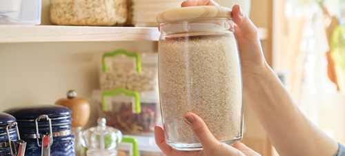 Store the rice.