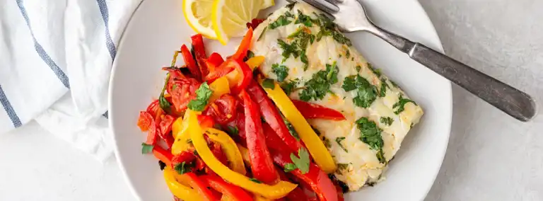 Lemon Cilantro Cod With Peppers