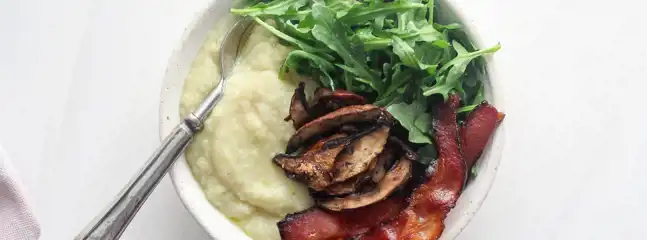 Mashed Cauliflower And Bacon Bowl